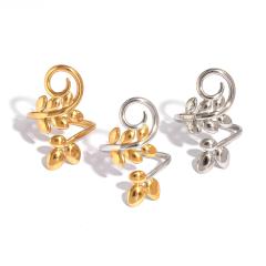 Women's Olive Leaf 18K Gold-Plated Stainless Steel Rings