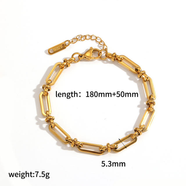 304 Stainless Steel Bracelet 18K Gold-Plated Furnace Vacuum Electroplating chain bracelet