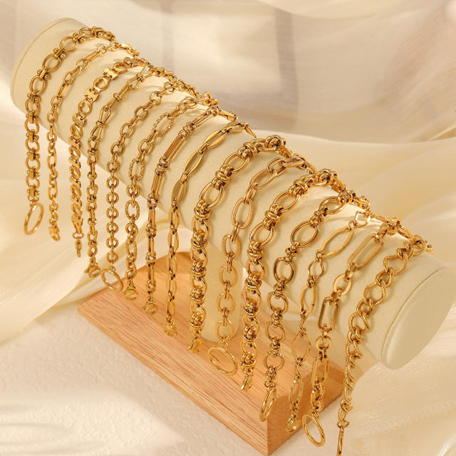 304 Stainless Steel Bracelet 18K Gold-Plated Furnace Vacuum Electroplating chain bracelet