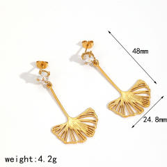 Personalized Hollow Ginkgo Leaf Earrings for Women stainless steel earrings