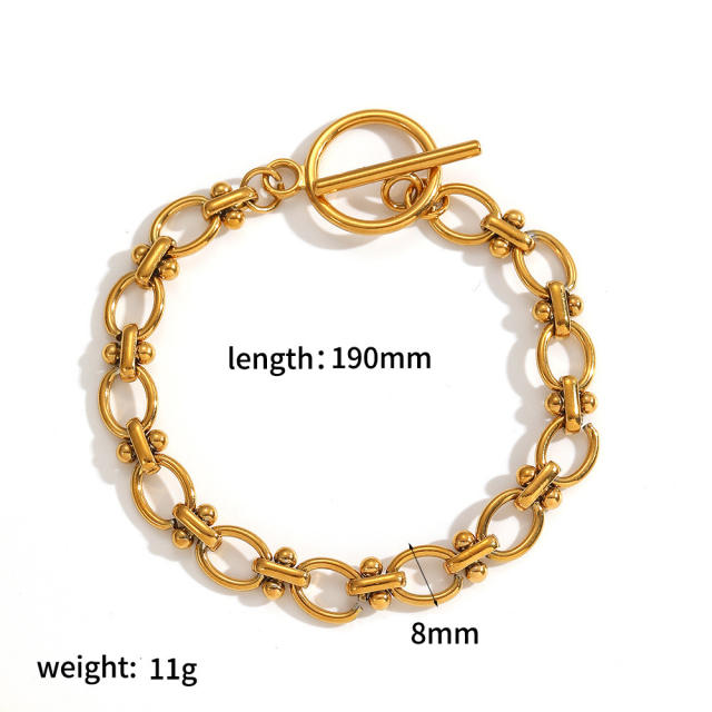 304 Stainless Steel Bracelet 18K Gold-Plated Furnace Vacuum Electroplating chain bracelet