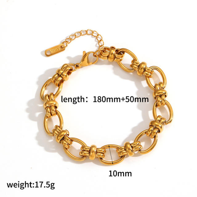 304 Stainless Steel Bracelet 18K Gold-Plated Furnace Vacuum Electroplating chain bracelet