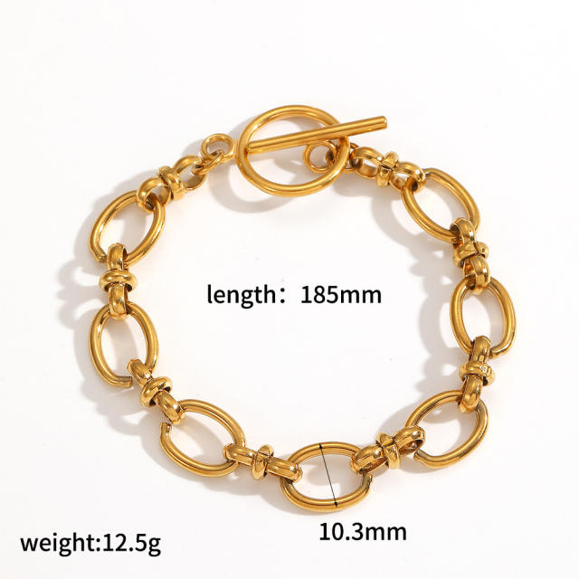 304 Stainless Steel Bracelet 18K Gold-Plated Furnace Vacuum Electroplating chain bracelet