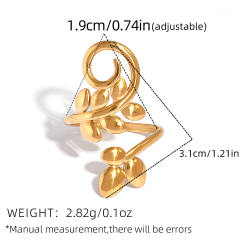 Women's Olive Leaf 18K Gold-Plated Stainless Steel Rings