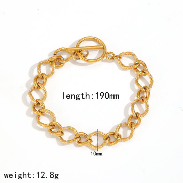 304 Stainless Steel Bracelet 18K Gold-Plated Furnace Vacuum Electroplating chain bracelet