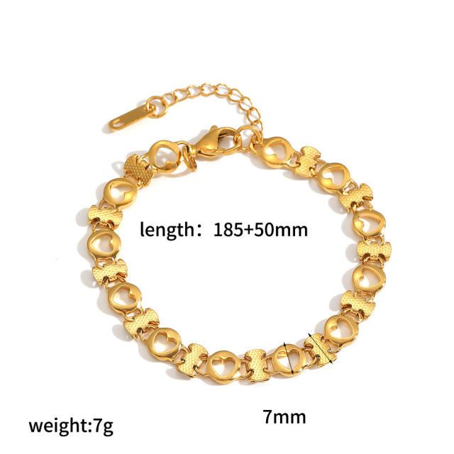 304 Stainless Steel Bracelet 18K Gold-Plated Furnace Vacuum Electroplating chain bracelet