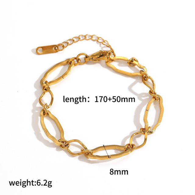 304 Stainless Steel Bracelet 18K Gold-Plated Furnace Vacuum Electroplating chain bracelet