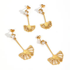 Personalized Hollow Ginkgo Leaf Earrings for Women stainless steel earrings