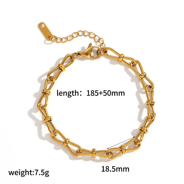 304 Stainless Steel Bracelet 18K Gold-Plated Furnace Vacuum Electroplating chain bracelet