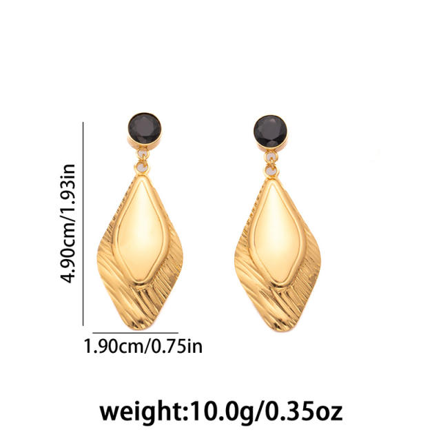 Easy match geometric leaf stainless steel earrings