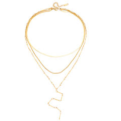 18KG three layer stainless steel necklace Y shape necklace long necklace