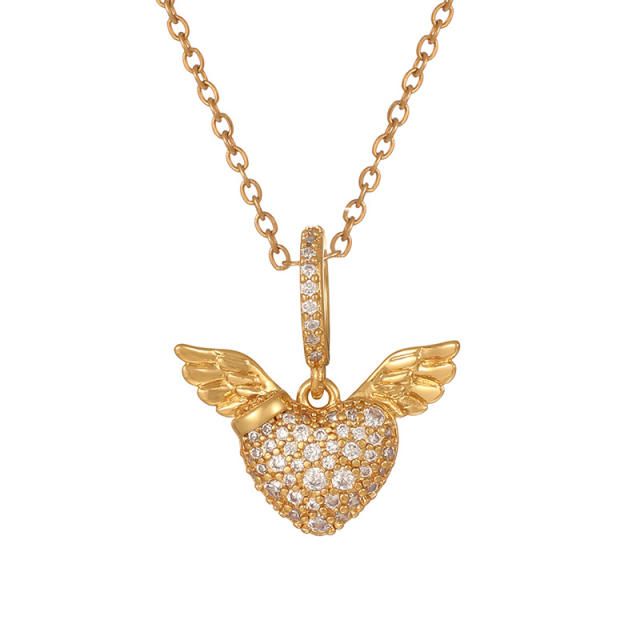Popular Rotatable Butterfly Pendant Full of Zircon Colored Diamonds Real Gold Electroplated pendant Necklace
