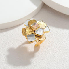 Mix color stereo flower stainless steel rings