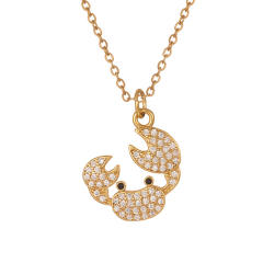 Popular Rotatable Butterfly Pendant Full of Zircon Colored Diamonds Real Gold Electroplated pendant Necklace