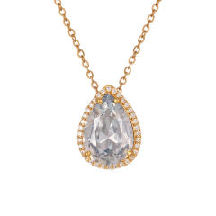 Popular Rotatable Butterfly Pendant Full of Zircon Colored Diamonds Real Gold Electroplated pendant Necklace
