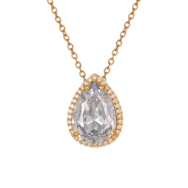 Popular Rotatable Butterfly Pendant Full of Zircon Colored Diamonds Real Gold Electroplated pendant Necklace