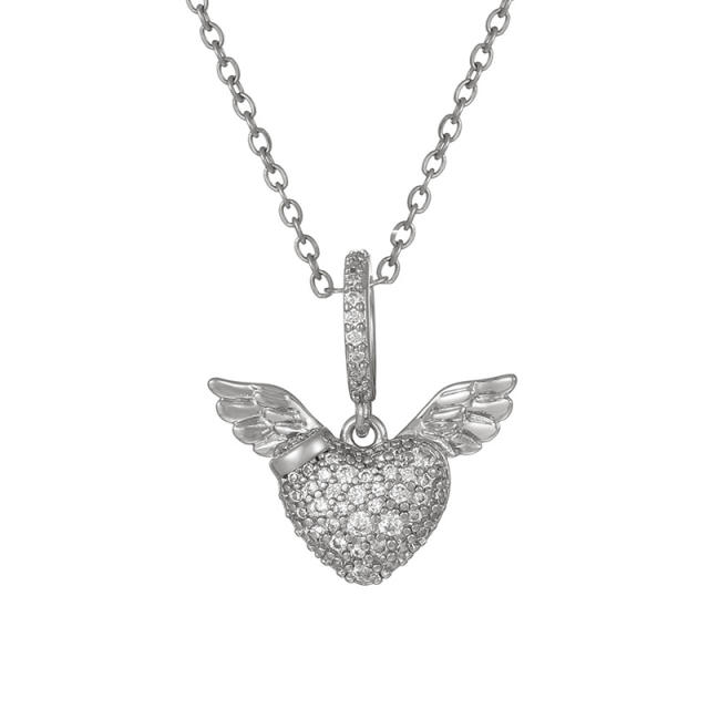 Popular Rotatable Butterfly Pendant Full of Zircon Colored Diamonds Real Gold Electroplated pendant Necklace