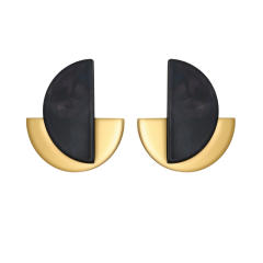 Retro Style Semi-Circle acrylic stainless steel Earrings