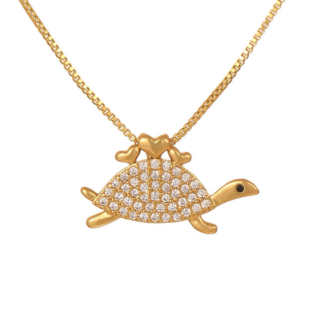 Popular Rotatable Butterfly Pendant Full of Zircon Colored Diamonds Real Gold Electroplated pendant Necklace