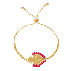 Seaside bracelet Rice Beads Sacred Heart Pendant Bracelet