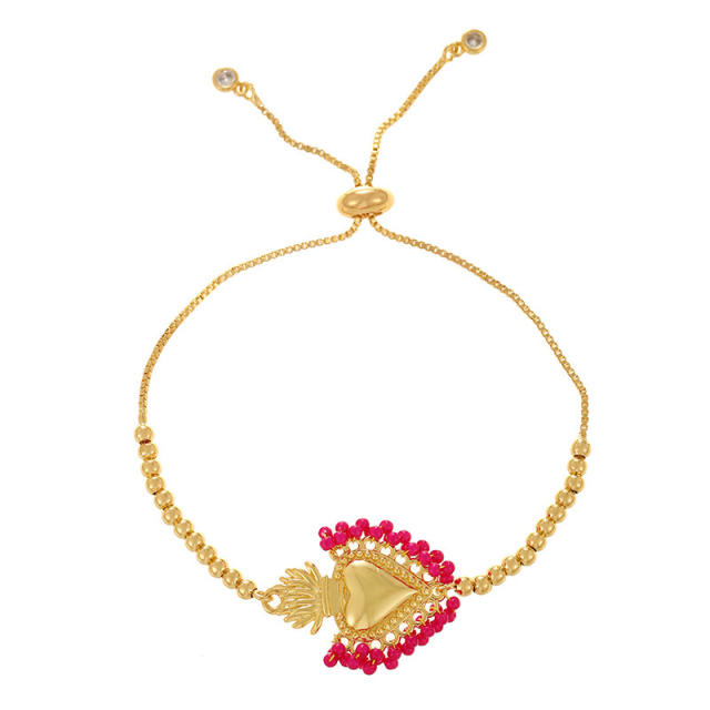 Seaside bracelet Rice Beads Sacred Heart Pendant Bracelet