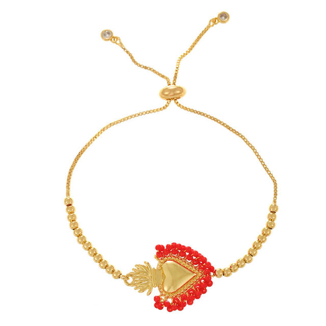 Seaside bracelet Rice Beads Sacred Heart Pendant Bracelet