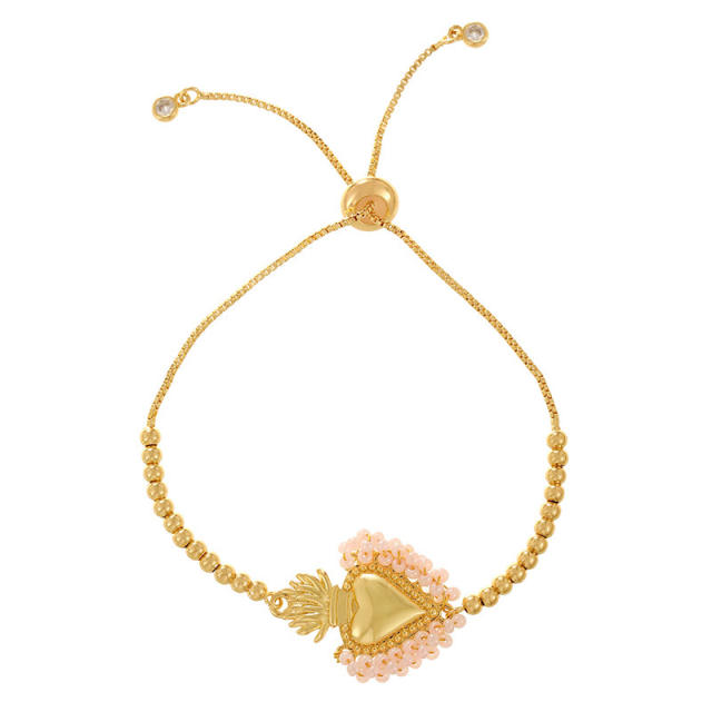Seaside bracelet Rice Beads Sacred Heart Pendant Bracelet