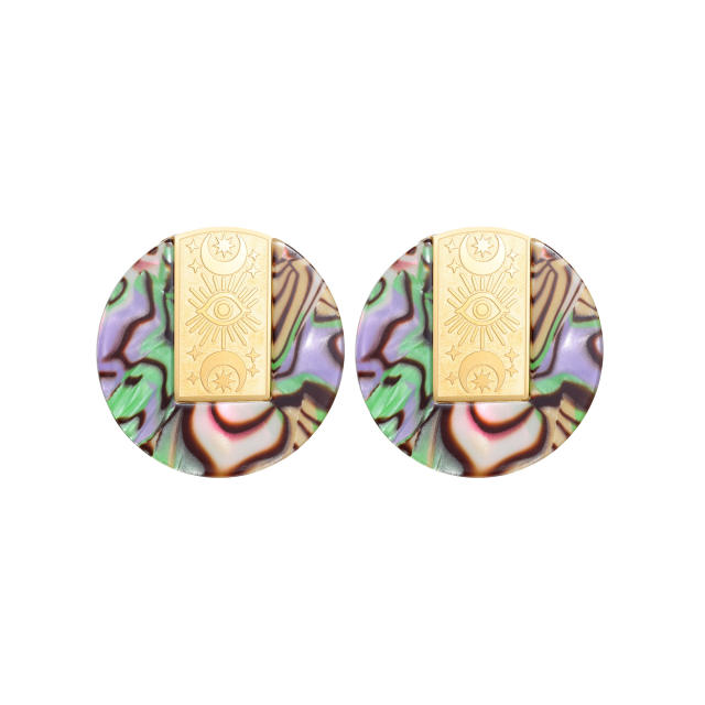 Creative Geometric Round Earrings Irregular stainless steel earrings