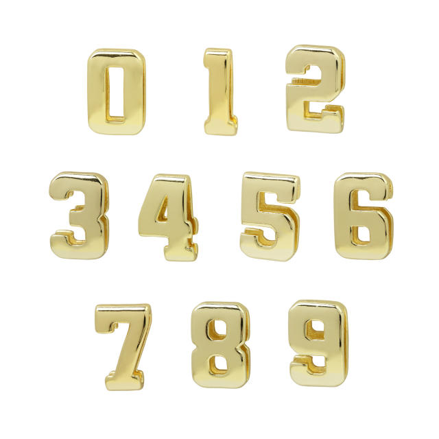 Ins Hot Selling Paracord Colorful Rope High Polished Glossy Lucky Number 0-9 DIY Team Jersey Number Hand Rope Bracelet