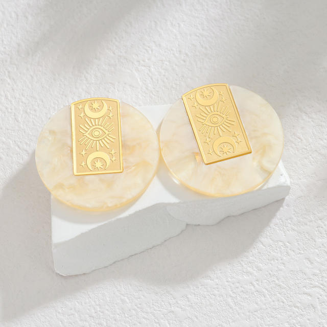 Creative Geometric Round Earrings Irregular stainless steel earrings