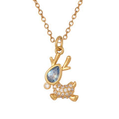 Popular Rotatable Butterfly Pendant Full of Zircon Colored Diamonds Real Gold Electroplated pendant Necklace