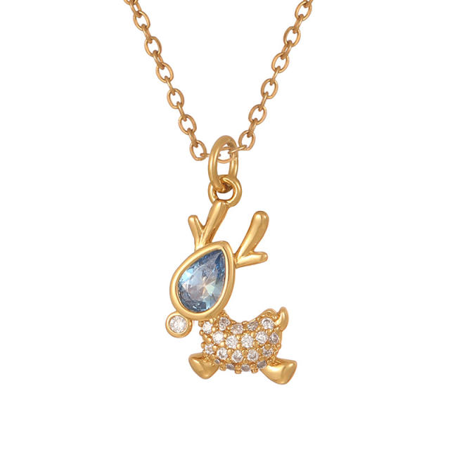 Popular Rotatable Butterfly Pendant Full of Zircon Colored Diamonds Real Gold Electroplated pendant Necklace