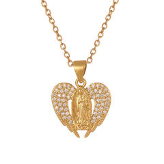 Popular Rotatable Butterfly Pendant Full of Zircon Colored Diamonds Real Gold Electroplated pendant Necklace