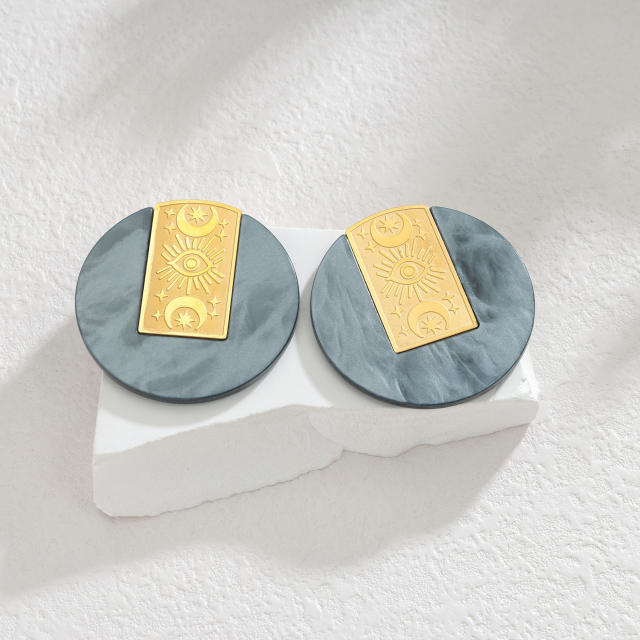 Creative Geometric Round Earrings Irregular stainless steel earrings