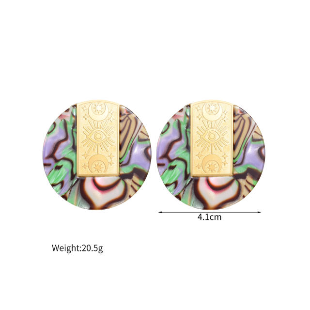 Creative Geometric Round Earrings Irregular stainless steel earrings
