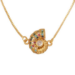 Popular Rotatable Butterfly Pendant Full of Zircon Colored Diamonds Real Gold Electroplated pendant Necklace