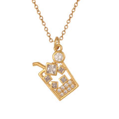Popular Rotatable Butterfly Pendant Full of Zircon Colored Diamonds Real Gold Electroplated pendant Necklace