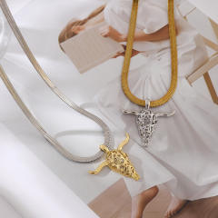 Retro Bull Head Necklace stainless steel necklace