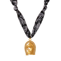 Punk trend horse head western cowboy stainless steel necklace