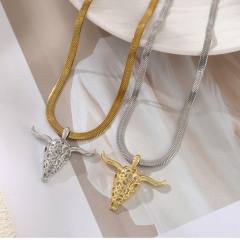 Retro Bull Head Necklace stainless steel necklace