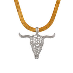 Retro Bull Head Necklace stainless steel necklace