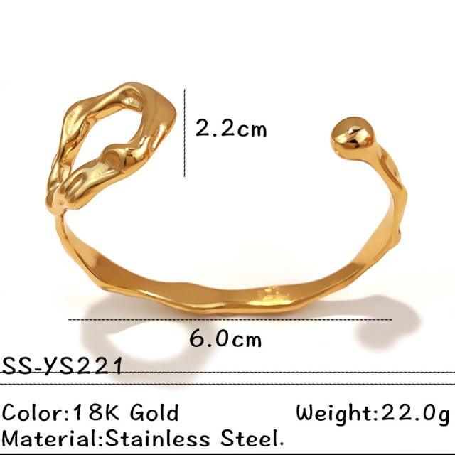 Stainless Steel Bracelet Fashion Versatile Open bangle for Women Non-Fading Jewelry