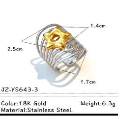 18KG unique design mix color stainless steel rings