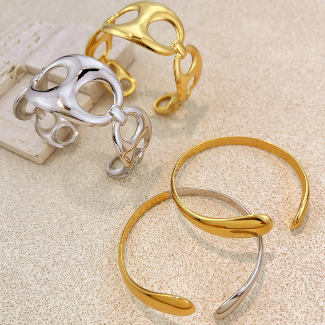 New Stainless Steel Bracelet Geometric Design Photosensitive Surface Bracelet