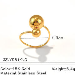 Glossy ball bead stainless steel rings