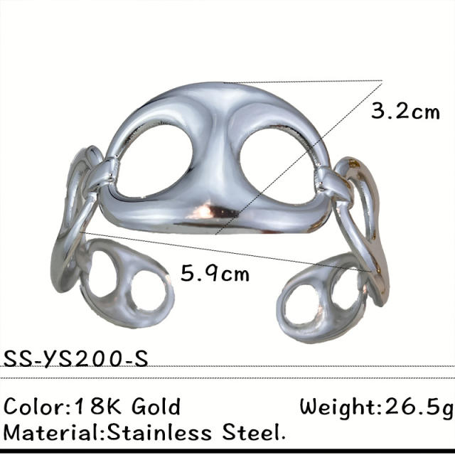 New Stainless Steel Bracelet Geometric Design Photosensitive Surface Bracelet