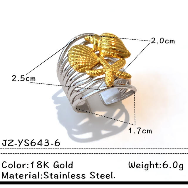 18KG unique design mix color stainless steel rings