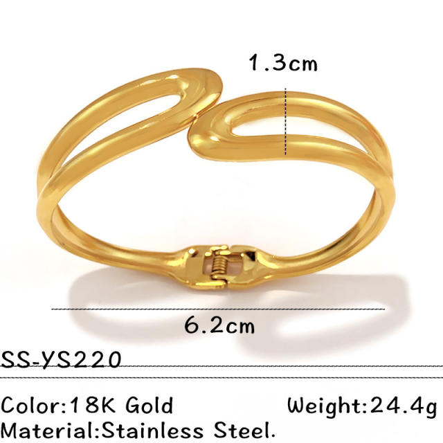 Stainless Steel Bracelet Fashion Versatile Open bangle for Women Non-Fading Jewelry