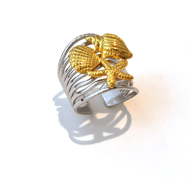 18KG unique design mix color stainless steel rings