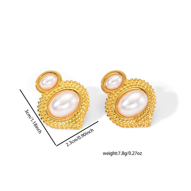 Stainless Steel earrings Flower Earrings for Women pearl earrings